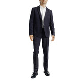 Marineblauwe slim-fit herenpantalon