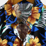 Geel herenoverhemd met bloemenprint