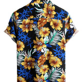 Geel herenoverhemd met bloemenprint