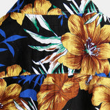 Geel herenoverhemd met bloemenprint