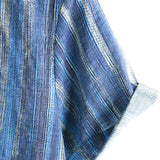 Teun retro herenoverhemd met korte mouwen en strepen – blauw