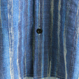 Teun retro herenoverhemd met korte mouwen en strepen – blauw
