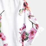Herenoverhemd met bloemenprint in marineblauw of wit