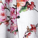 Herenoverhemd met bloemenprint in marineblauw of wit