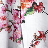 Wit herenoverhemd met bloemenprint