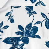 Harm herenoverhemd met korte mouwen en blauwe bloemenprint – wit