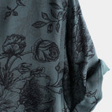 Blauw vintage herenoverhemd met bloemenprint