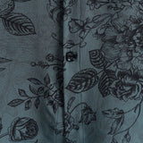 Blauw vintage herenoverhemd met bloemenprint
