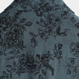 Blauw vintage herenoverhemd met bloemenprint