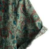 Dirk groen retro paisley herenoverhemd met korte mouwen