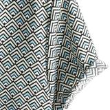 Job retro herenoverhemd met korte mouwen en geometrische print – blauw