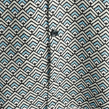 Job retro herenoverhemd met korte mouwen en geometrische print – blauw