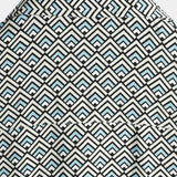Job retro herenoverhemd met korte mouwen en geometrische print – blauw