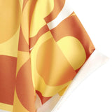Mees geel retro herenoverhemd met geometrische print