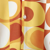 Mees geel retro herenoverhemd met geometrische print