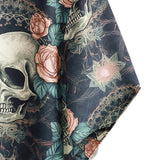 Casper herenoverhemd met korte mouwen en doodshoofdenprint – marineblauw