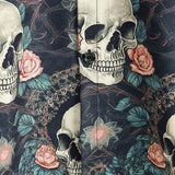 Casper herenoverhemd met korte mouwen en doodshoofdenprint – marineblauw