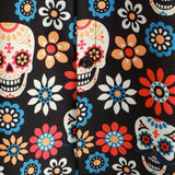 Gert herenoverhemd met korte mouwen en doodshoofdenprint – zwart
