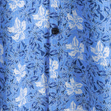 Ivo herenoverhemd met korte mouwen en bloemenprint – blauw