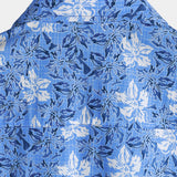 Ivo herenoverhemd met korte mouwen en bloemenprint – blauw