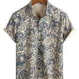 Beige vintage paisley herenoverhemd