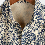 Beige vintage paisley herenoverhemd