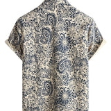 Beige vintage paisley herenoverhemd