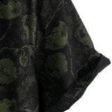 Zwart retro Hawaï-herenoverhemd met bloemen