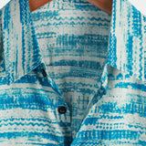 Ivo retro herenoverhemd met korte mouwen – blauw