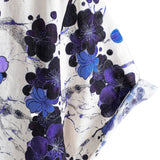 Hugo retro herenoverhemd met korte mouwen en bloemenprint – blauw