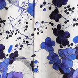 Hugo retro herenoverhemd met korte mouwen en bloemenprint – blauw