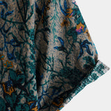 Grijs retro herenoverhemd met bloemenprint