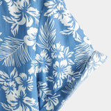 Blauw aloha-herenoverhemd met tropische bloemen