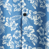 Blauw aloha-herenoverhemd met tropische bloemen