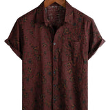 Retro boho herenoverhemd met bloemen
