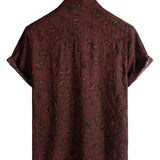 Retro boho herenoverhemd met bloemen