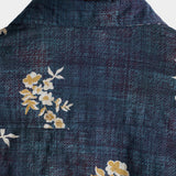 Job herenoverhemd met korte mouwen en bloemenprint – blauw