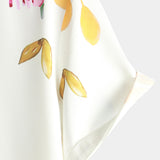 Wit herenoverhemd met knoopsluiting en bloemen