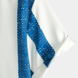 Blauw gestreept vintage herenoverhemd