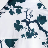 Wit zomers herenoverhemd met bloemenprint