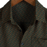 Job retro herenoverhemd met korte mouwen – groen