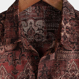Bruin western paisley herenoverhemd