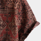 Bruin western paisley herenoverhemd