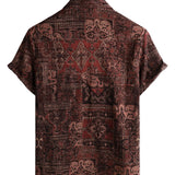 Bruin western paisley herenoverhemd