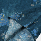 Blauw herenoverhemd met aquarelbloemen