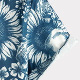 Hugo Hawaïaans herenoverhemd met korte mouwen en doodshoofdenprint – marineblauw