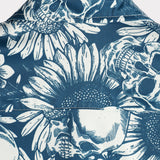 Hugo Hawaïaans herenoverhemd met korte mouwen en doodshoofdenprint – marineblauw
