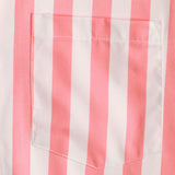 Roze gestreept herenoverhemd met flamingo's