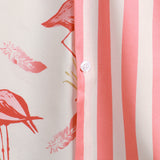 Roze gestreept herenoverhemd met flamingo's