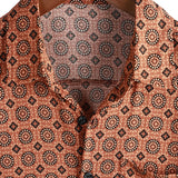 Douwe retro herenoverhemd met korte mouwen – bruin